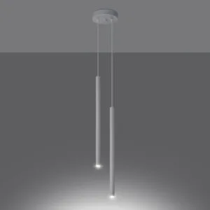 Pastelo Twin Pendant Light - White Cylinder & Pendant Clusters Great Lighting UK Ltd