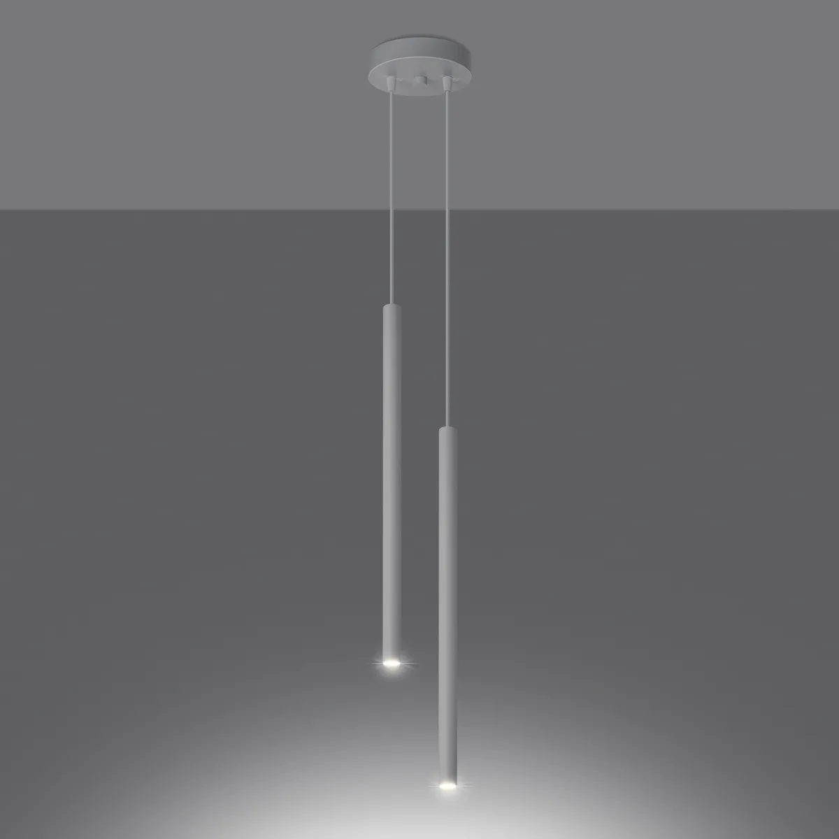 Pastelo Twin Pendant Light - White Cylinder & Pendant Clusters Great Lighting UK Ltd