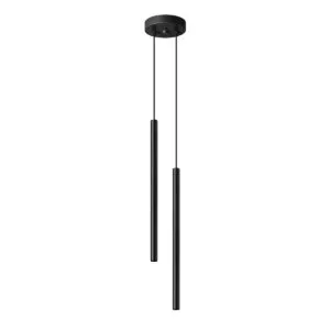 Pastelo Twin Pendant Light - Black Cylinder & Pendant Clusters Great Lighting UK Ltd