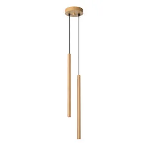 Pendant Lamp Pastelo Two Light Gold Brushed Gold Lighting Great Lighting UK Ltd