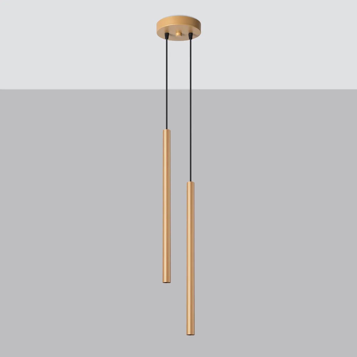 Pendant Lamp Pastelo Two Light Gold Brushed Gold Lighting Great Lighting UK Ltd