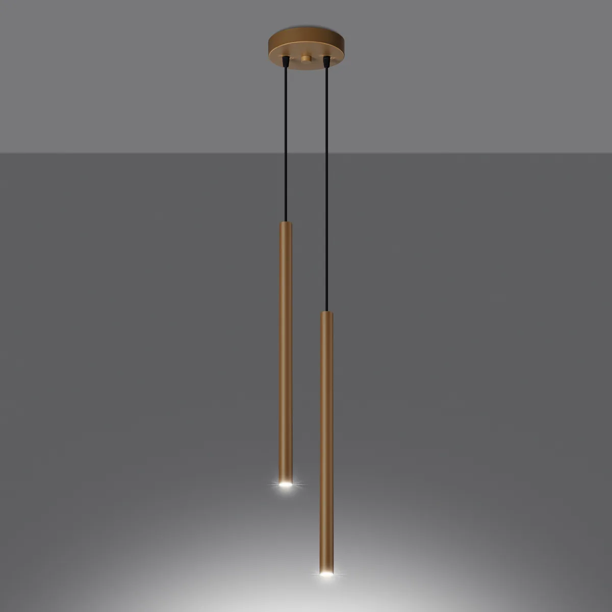 Pendant Lamp Pastelo Two Light Gold Brushed Gold Lighting Great Lighting UK Ltd