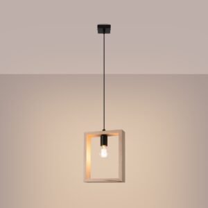 Pendant Lamp Aries Natural Wood Modern Single Pendants Great Lighting UK Ltd