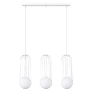 Brina 3-Light Pendant - White Dining Table Pendant Lights Great Lighting UK Ltd