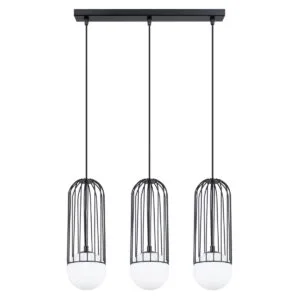 Brina 3-Light Pendant - Black Dining Table Pendant Lights Great Lighting UK Ltd