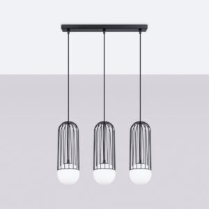 Pendant Lamp Brina 3l Black Multi Pendants Great Lighting UK Ltd