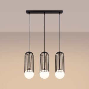 Pendant Lamp Brina 3l Black Multi Pendants Great Lighting UK Ltd