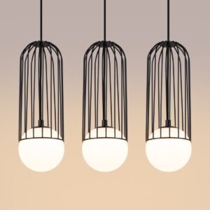 Pendant Lamp Brina 3l Black Multi Pendants Great Lighting UK Ltd