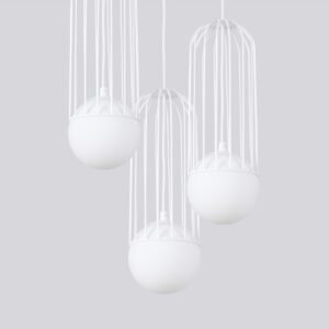 Pendant Lamp Brina 3p White Multi Pendants Great Lighting UK Ltd