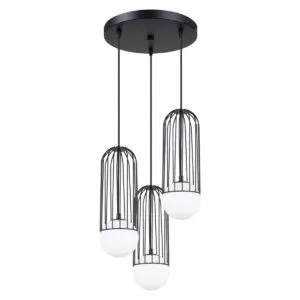 Brina 3-Light Pendant - Black Bedroom Pendant Lights Great Lighting UK Ltd