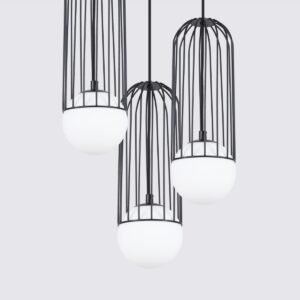 Pendant Lamp Brina 3p Black Multi Pendants Great Lighting UK Ltd
