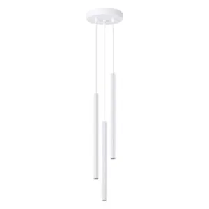 Arche 3-Light Pendant - White Cylinder & Pendant Clusters Great Lighting UK Ltd