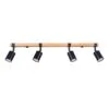 Fager Four Light Black Kitchen Ceiling Spotlight with Wood Bar 4 Light Spotlights Great Lighting UK Ltd
