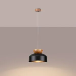 Wooden Pendant Light Marion Black Black Pendant Lights Great Lighting UK Ltd