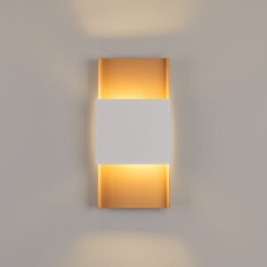 Wall Lamp Durlin Gold / White Single Wall Lights Great Lighting UK Ltd