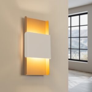 Wall Lamp Durlin Gold / White Single Wall Lights Great Lighting UK Ltd