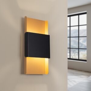 Wall Lamp Durlin Gold / Black Single Wall Lights Great Lighting UK Ltd