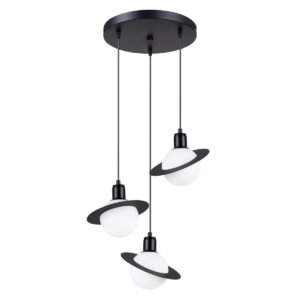 Pendant Lamp Hyperion 3p Black Multi Pendants Great Lighting UK Ltd