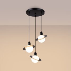 Pendant Lamp Hyperion 3p Black Multi Pendants Great Lighting UK Ltd