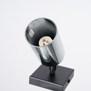Wall Lamp Winx Black / Chrome Single Wall Lights Great Lighting UK Ltd