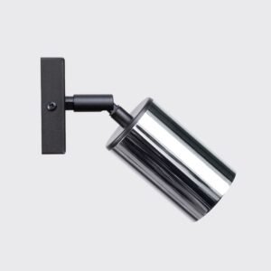 Wall Lamp Winx Black / Chrome Single Wall Lights Great Lighting UK Ltd