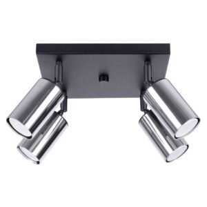 Ceiling Lamp Winx 4 Black / Chrome Cluster Ceiling Lights Great Lighting UK Ltd