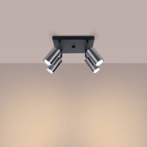 Ceiling Lamp Winx 4 Black / Chrome Cluster Ceiling Lights Great Lighting UK Ltd