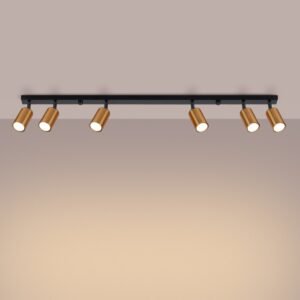 Ceiling Lamp Winx 6l Black / Copper Track Lighting Great Lighting UK Ltd