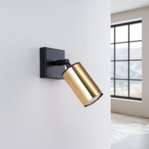 Wall Lamp Winx Black / Gold Single Wall Lights Great Lighting UK Ltd