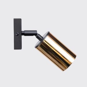 Wall Lamp Winx Black / Gold Single Wall Lights Great Lighting UK Ltd