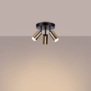 Ceiling Lamp Winx 3p Black / Gold Cluster Ceiling Lights Great Lighting UK Ltd