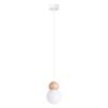 Pendant Lamp Pekka 1 White / Natural Wood Modern Single Pendants Great Lighting UK Ltd