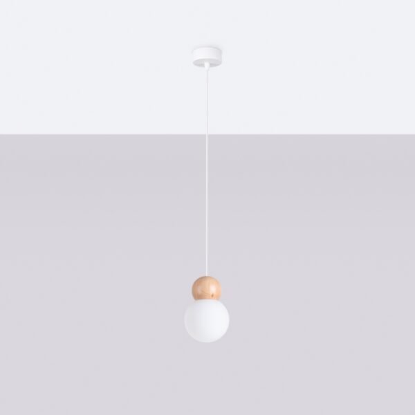 Pendant Lamp Pekka 1 White/natural Wood - Image 2