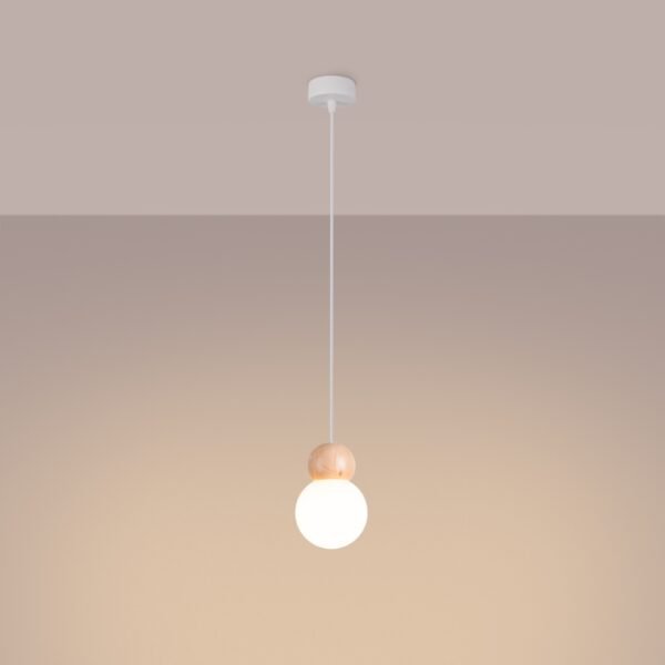 Pendant Lamp Pekka 1 White/natural Wood - Image 3