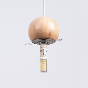 Pendant Lamp Pekka 1 White / Natural Wood Modern Single Pendants Great Lighting UK Ltd