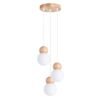 Pendant Lamp Pekka 3p White / Natural Wood Multi Pendants Great Lighting UK Ltd