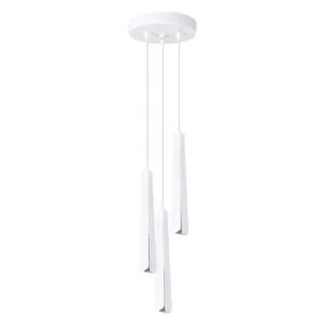 Prysm 3-Light Pendant - White Cylinder & Pendant Clusters Great Lighting UK Ltd