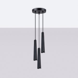 Pendant Lamp Prysm 3p Black Multi Pendants Great Lighting UK Ltd