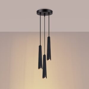 Pendant Lamp Prysm 3p Black Multi Pendants Great Lighting UK Ltd