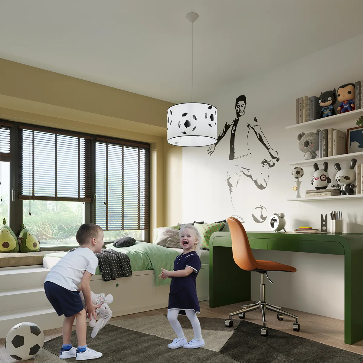 Football A 40cm Pendant Children and Nursery Lights Great Lighting UK Ltd