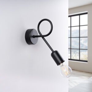 Wall Lamp Loop Black Single Wall Lights Great Lighting UK Ltd