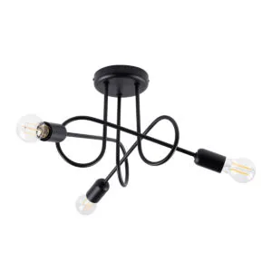 Multi Arm Ceiling Light Loop Three Light Black Bedroom Ceiling Lights Great Lighting UK Ltd