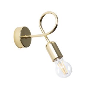 Wall Lamp Loop Glossy Gold Single Wall Lights Great Lighting UK Ltd
