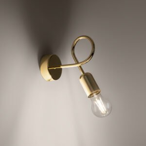 Wall Lamp Loop Glossy Gold Single Wall Lights Great Lighting UK Ltd