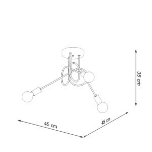 Chandelier Loop 3 Polished Gold Ceiling Chandeliers Great Lighting UK Ltd