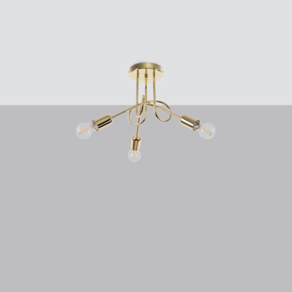 Chandelier Loop 3 Glossy Gold Ceiling Chandeliers Great Lighting UK Ltd