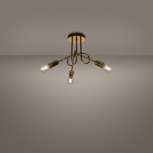 Chandelier Loop 3 Glossy Gold Ceiling Chandeliers Great Lighting UK Ltd