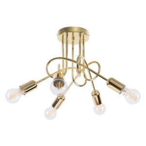Chandelier Loop 5 Polished Gold Ceiling Chandeliers Great Lighting UK Ltd