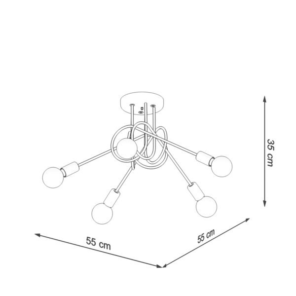 Chandelier Loop 5 Polished Gold New Arrivals Great Lighting UK Ltd