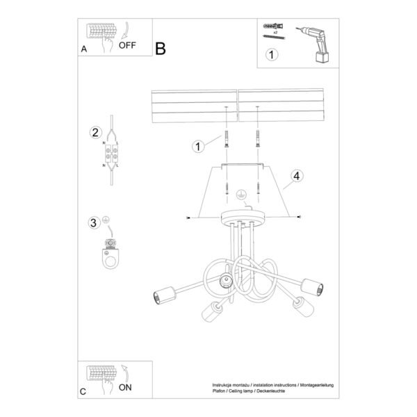 Chandelier Loop 5 Polished Gold New Arrivals Great Lighting UK Ltd